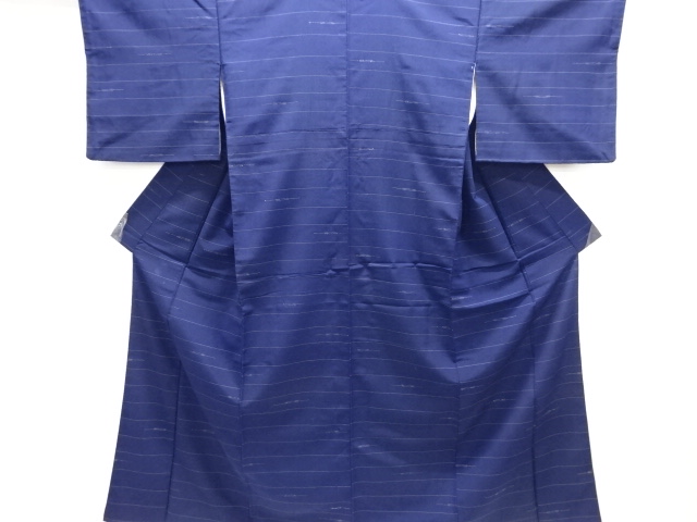JAPANESE KIMONO / ANTIQUE  KIMONO / TAISHO ROMAN STYLE / SILK / WOVEN STRIPE